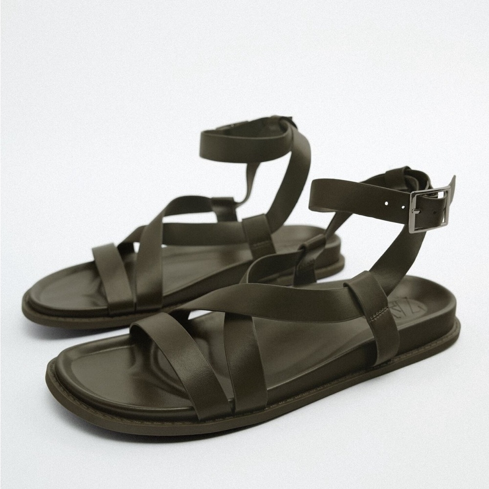 Zara Bucked Strap Crossed Sandal